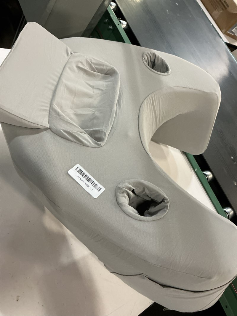 Condition photo showing Good Condition for Reading Pillow for Bed, Memory Foam Rest Pillow for Arm Support, Laptop Lap Desk Pillow for Working, Gaming, Reading on Couch Bed Floor, Grey Grey Reading Pillow - Large