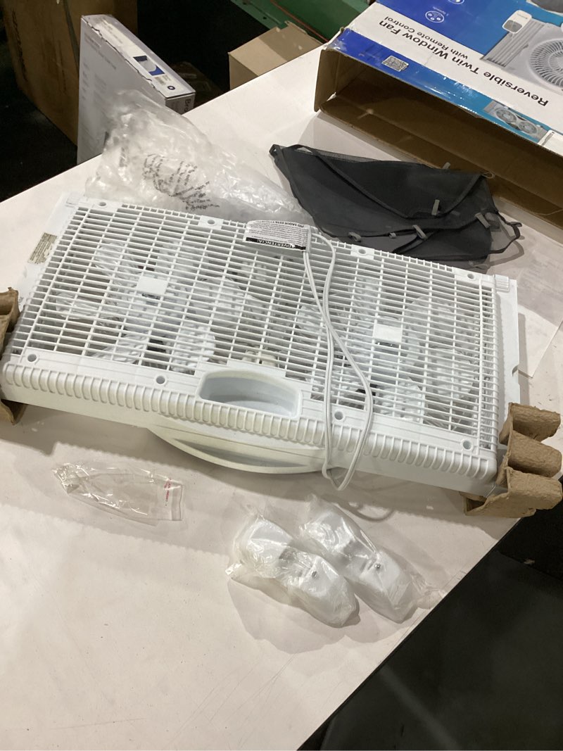 Condition photo showing Good Condition for beyond breeze window fan reversible airflow, 9" dual window fan with 3-speed 3 modes (cool, circulate, exhaust), remote control twin window fan 23.5" to 37" adjustable width for bedroom, kitchen, home 9'' remote control