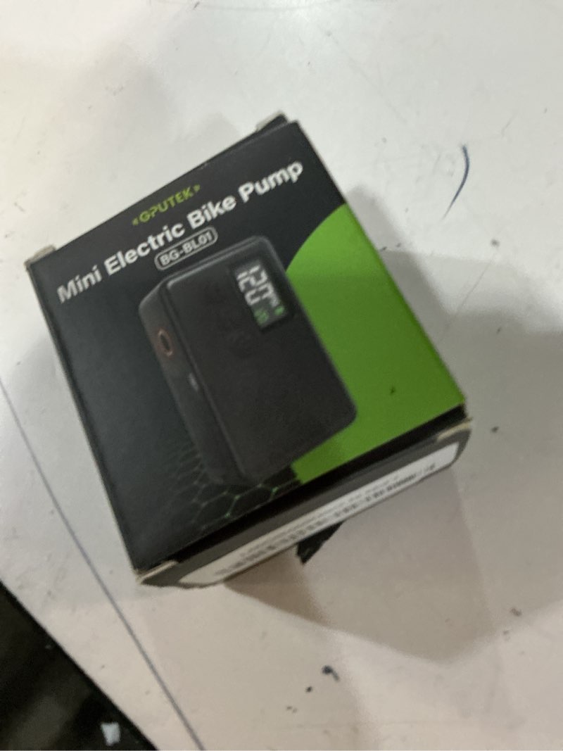 Condition photo showing Good Condition for gputek mini bike tire air pump: fast inflate portable small bicycle electric pump for presta and schrader valves, 120 psi high pressure pump with digital gauge for road bike, mountain bike, e-bike