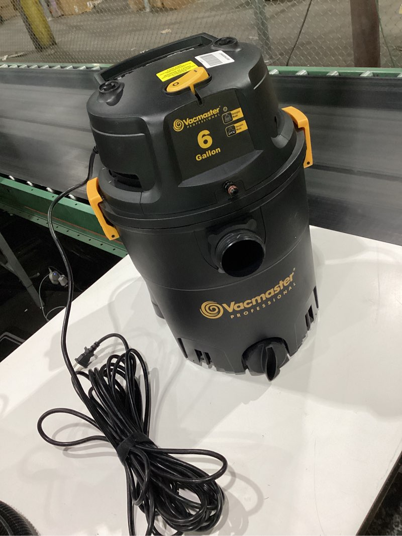 Condition photo showing Good Condition for (NOT TESTED) Vacmaster VK609PFR 0201 6 Gallon 5.5 Peak HP 3-in-1 Wet/Dry/Upholstery Shampoo Vacuum Cleaner