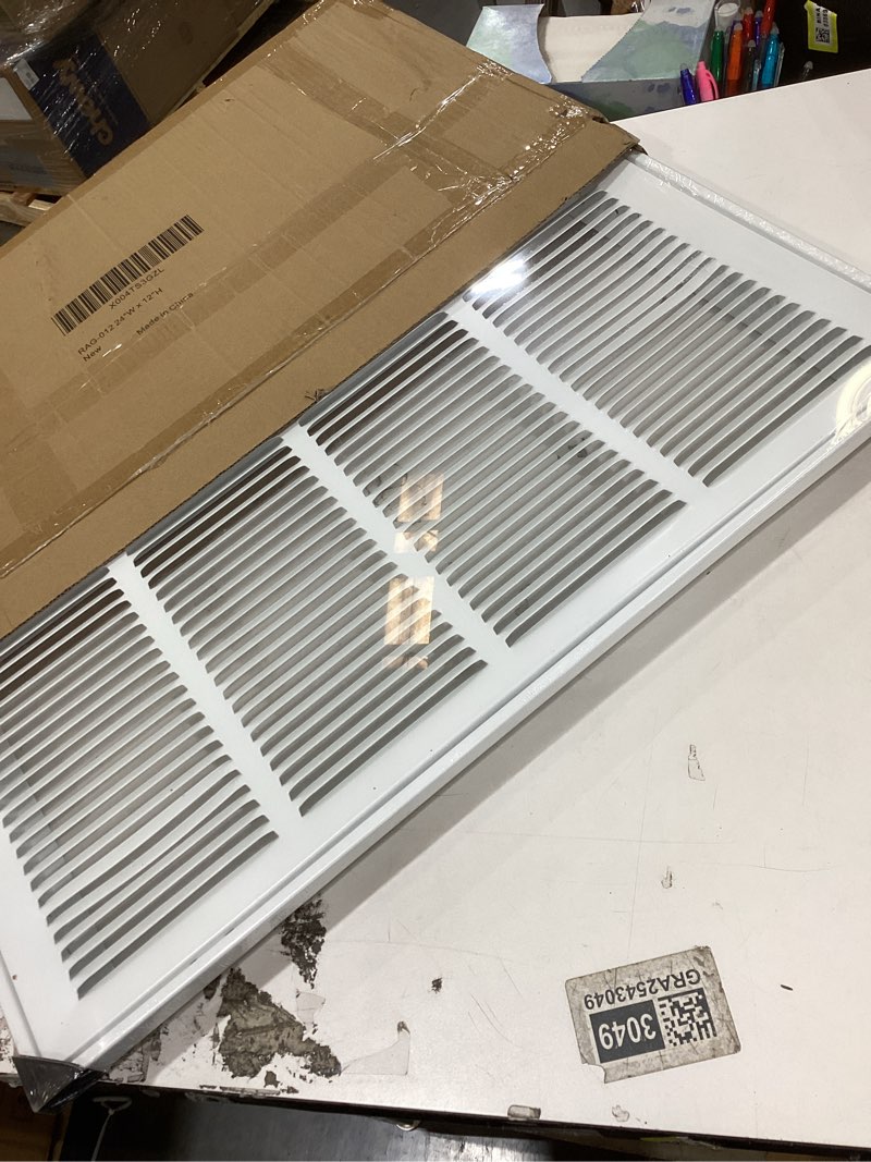 Condition photo showing New/Like New for Return Air Grille,Air Return Vent Cover Grill for Ceiling and Wall,Steel HVAC A/C Vent Cover Grill Fits Duct Opening 24"W x 12"H,Holds 1" Thick AC Filter 24''W×12''H