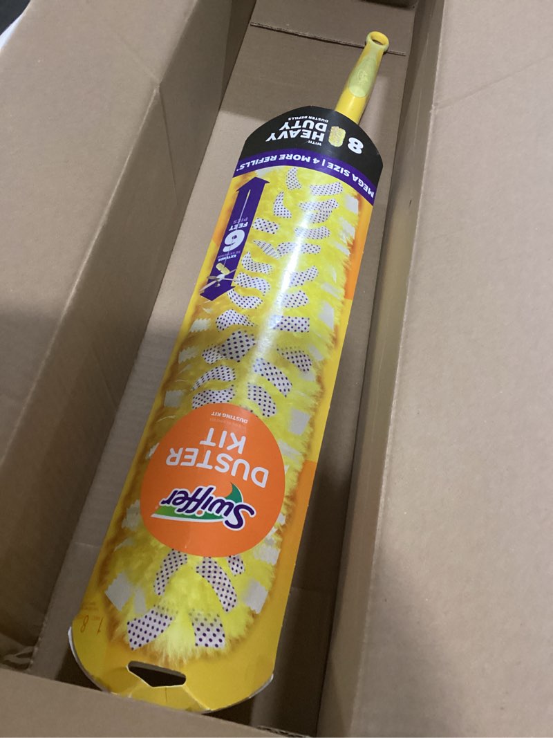 Condition photo showing Good Condition for Swiffer Duster Kit with 6 ft Super Extendable Handle, Heavy Duty Starter Kit with 8 Refills