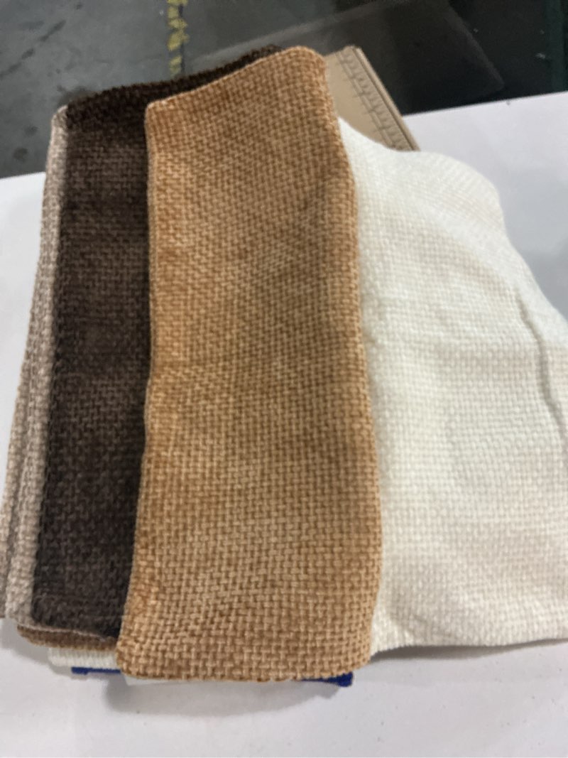 Condition photo showing New/Like New for miulee decorative chenille fall euro pillow covers brown 22x22 pack of 4 | rustic home decor, layered brown collection, couch throw pillows, farmhouse boho cushion covers for sofa bed living room 22" x 22" (pack of 4) brown