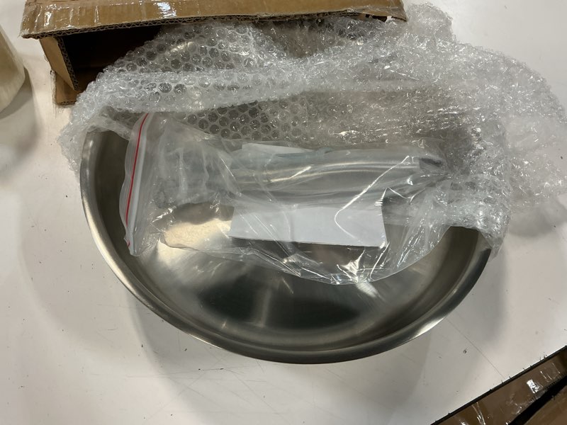 Condition photo showing New/Like New for kirecoo tri-ply stainless steel pan - 12 inch frying pan, fast and even heat stainless steel skillet, induction cookware, dishwasher and oven safe skillet