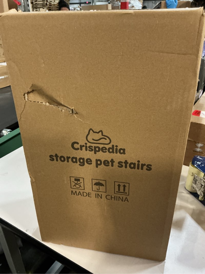 Condition photo showing New/Like New for Dog Stairs with Storage, Foldable Dog Steps for Bed, Non-Slip Pet Steps for Small Dogs, Collapsible Sturdy Pet Ramp for Small or Large Dogs, Hold Up to 200 lbs (28.5x17x16.5 inch, Grey, 3) Grey 3 28.5x17x16.5 inch