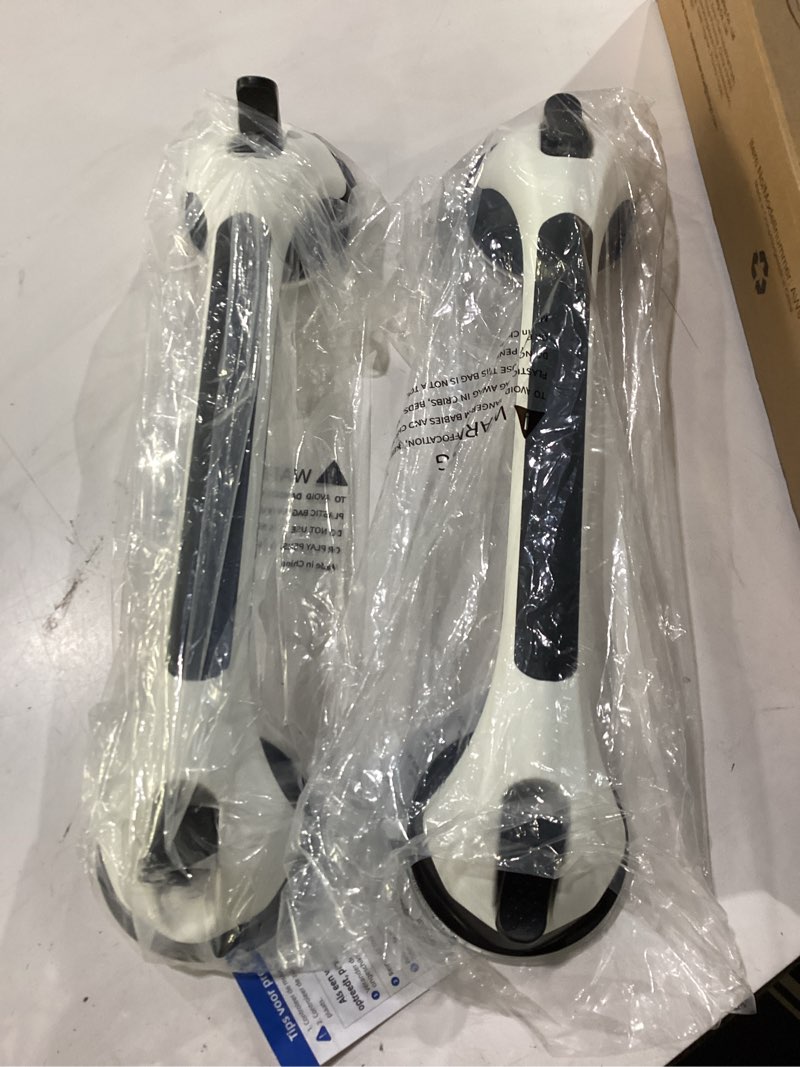 Condition photo showing New/Like New for leverloc 2 pack grab bars for bathtubs and showers, easy to install suction shower handles for bathroom removable handrails for seniors elderly safety grip waterproof drill free black 16.8” 2 set black