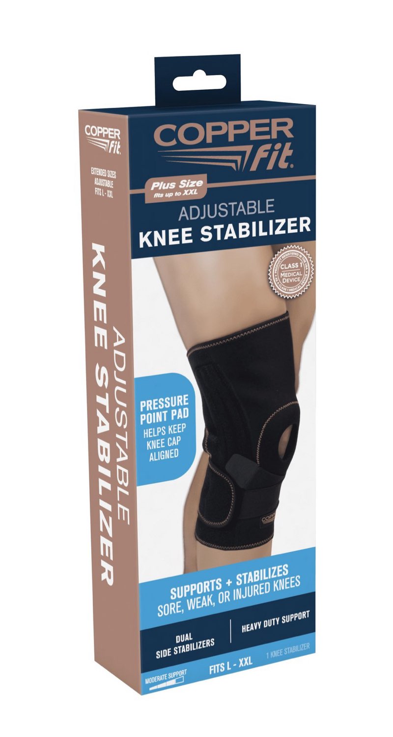 copper fit® ultra support plus knee adjustable stabilizer brace