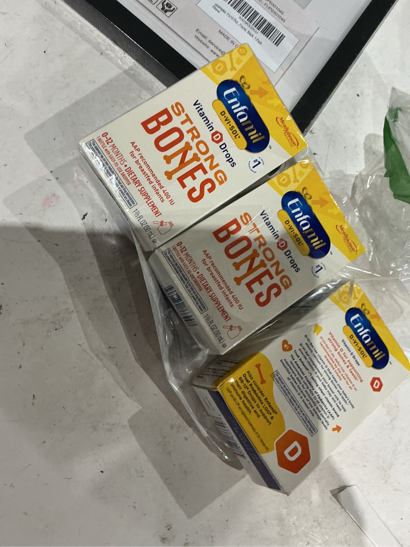 Condition photo showing Good Condition for enfamil baby vitamin d-vi-sol vitamin d liquid supplement drops for infants, supporting strong teeth & bones in newborn babies, easy-to-use, gluten-free, 50 ml dropper bottle, pack of 3 5 fl oz (pack of 1)