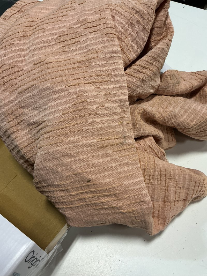 Condition photo showing As Is for Origin 21 84-in Clay Light filtering Rod pocket Curtain panel pair