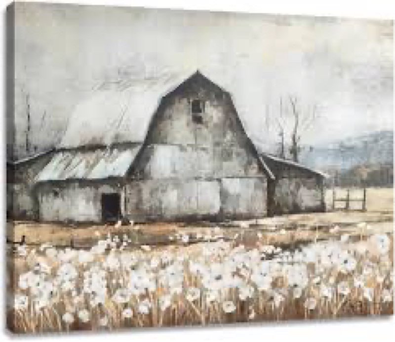 Rustic barn canvas wall art