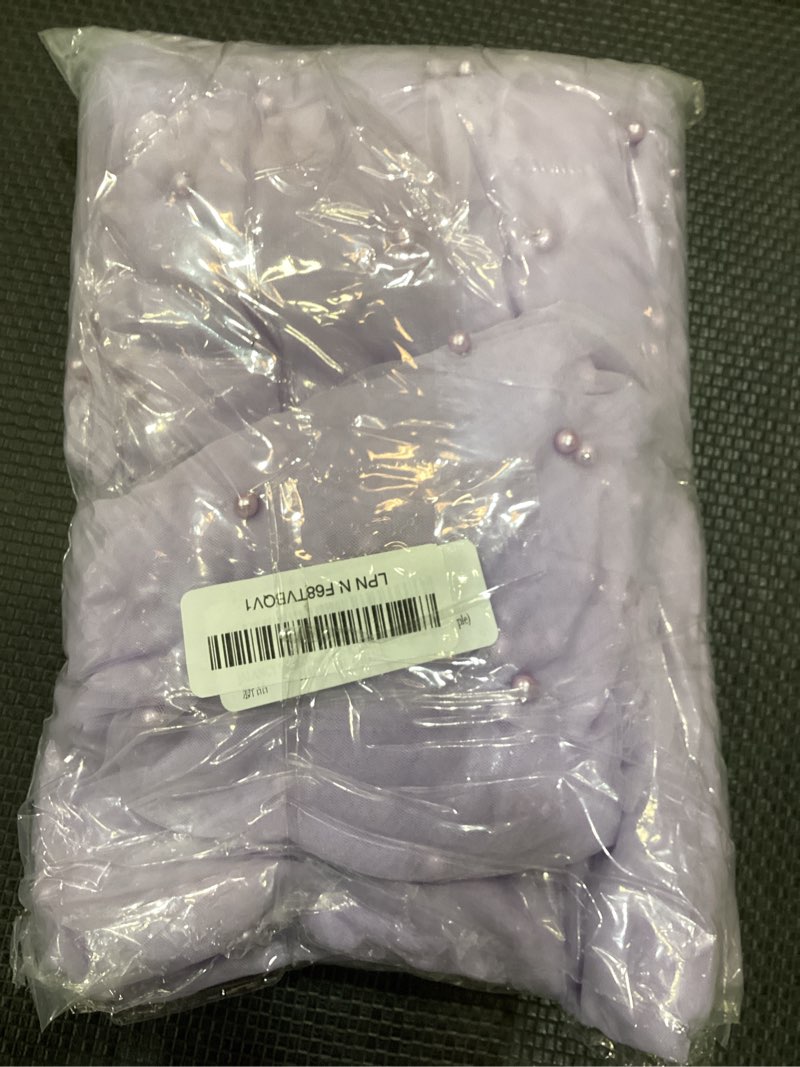 Condition photo showing Good Condition for set of 6 pearl table runner 29 x 120 inch tulle fabric lace table runners for bridal shower birthday party wedding arch dessert table decor(light purple) light purple 6