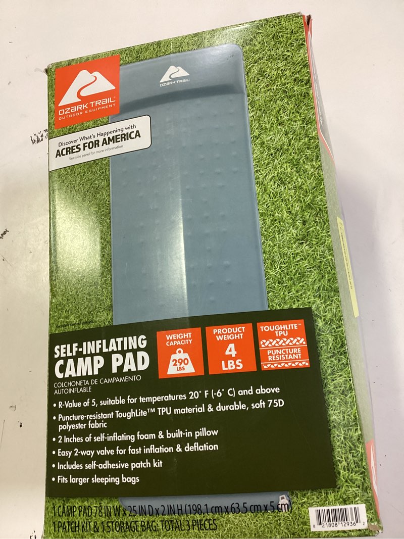 Condition photo showing New/Like New for ozark trail self-inflating large rectangular sleeping pad