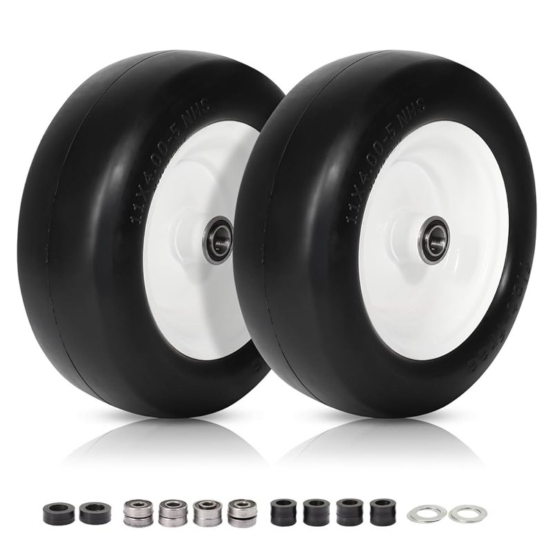 11x4.00-5 Lawn Mower Tire Flat Free, Zero Turn Mower Front Tires, 11x4-5 Solid Mower Wheel for Resid
