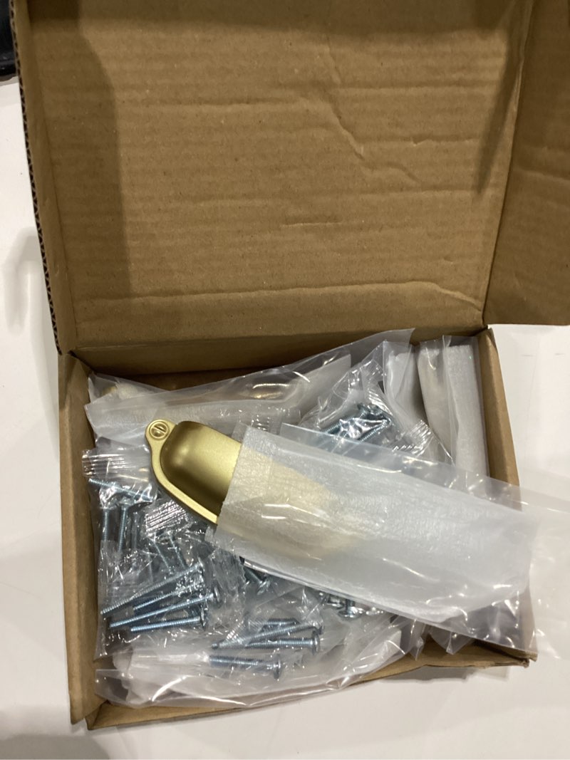 Condition photo showing New/Like New for khtumeware 10 pack gold cup pulls 2-1/2 inch center to center - cabinet & drawer handles for kitchen hardware 2-1/2"(64mm) hole center 10-pack gold