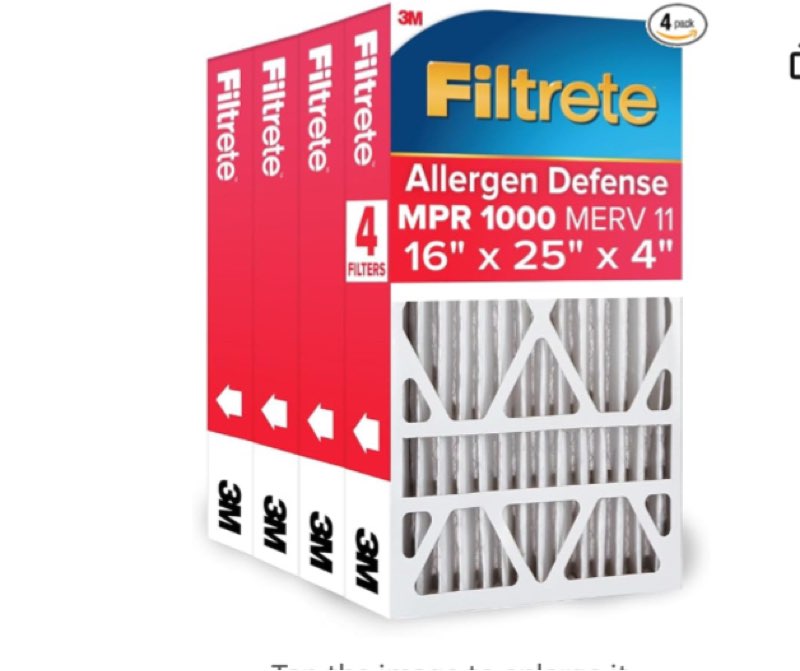 Filtrete MERV 11 Air Filter, 16 x 25 x 4 Inch, Micro Allergen Defense MPR 2)))Pack, Fits Lennox & Honeywell, Home AC Furnace HVAC Filters