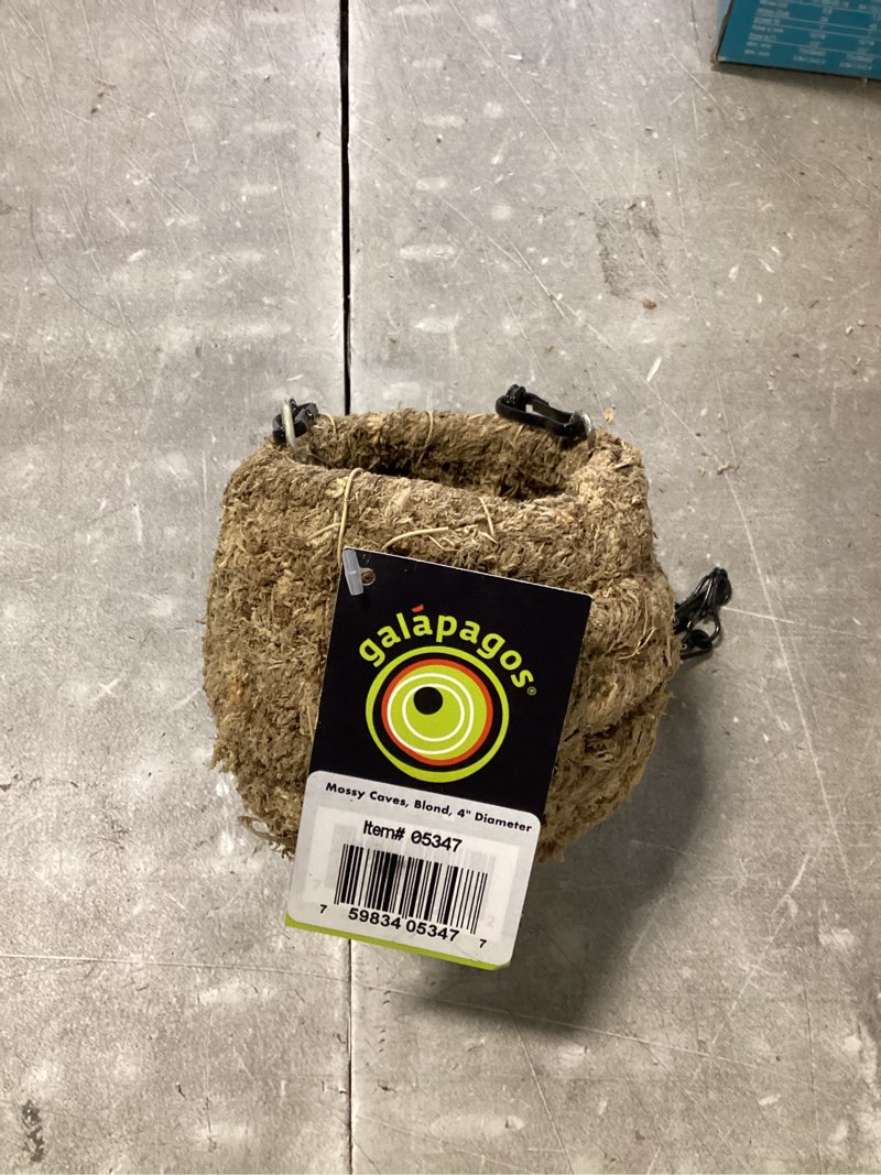 Condition photo showing New/Like New for Galpagos Mossy Cave Hide 4" Blond Sphagnum Reptile Terrarium Decoration