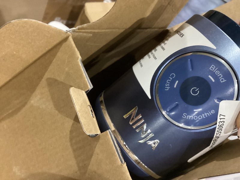 Condition photo showing As Is for Ninja Blast Max, Portable Blender + Twist & Go, Personal Smoothie, Blend, Ice Crush, 3 Programs, Cordless, 22 oz removable Vessel, Dishwasher Safe, Leakproof, Navy, BC251NV