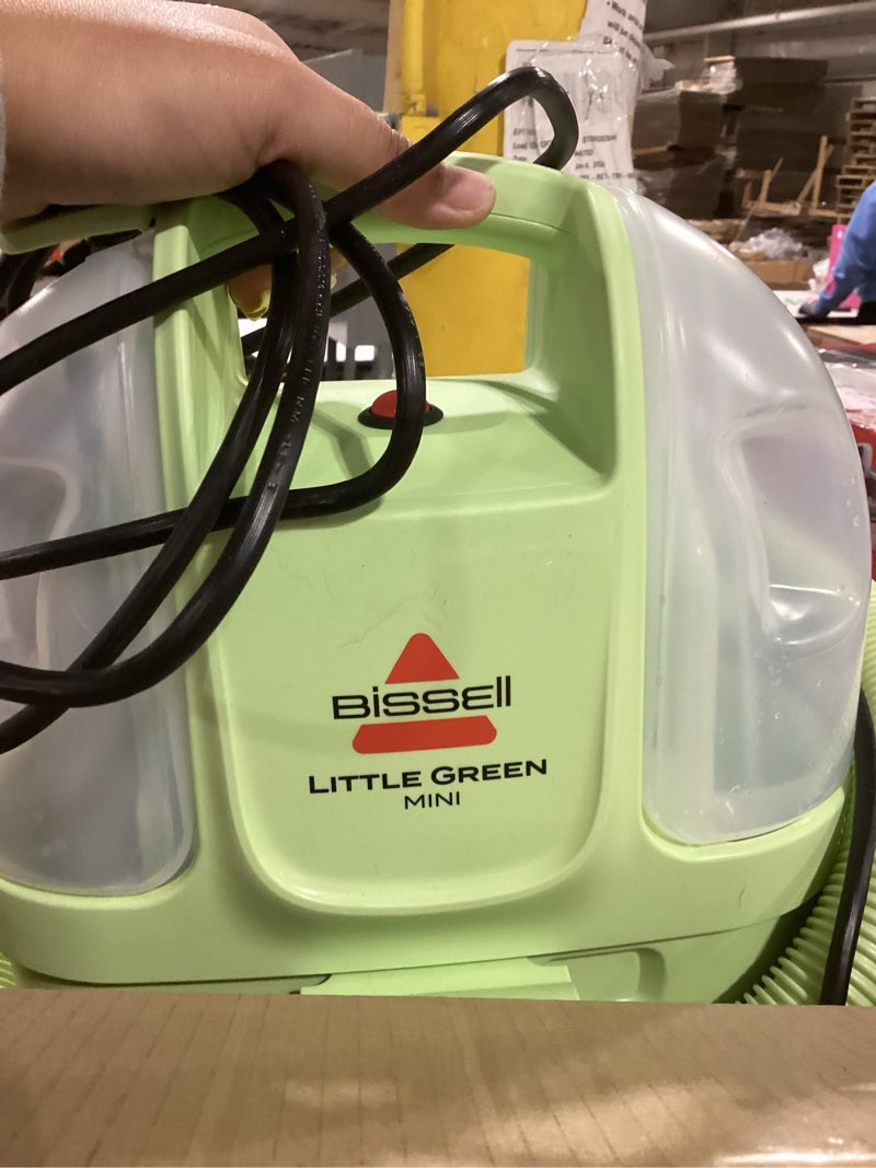 Condition photo showing As Is for BISSELL Little Green Mini Portable Carpet and Upholstery Deep Cleaner, Car/Auto Detailer, with HydroRinse Self-Cleaning Tool and 4" Tough Stain Tool, Tea Green, 4075