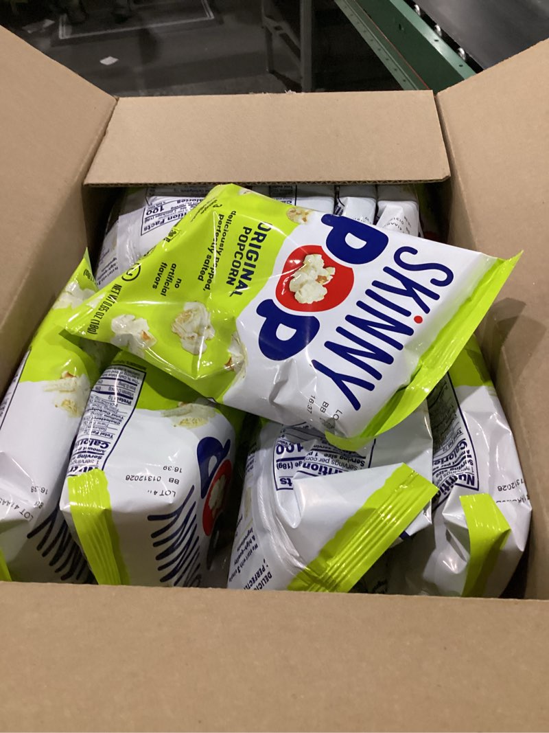 Condition photo showing New/Like New for SkinnyPop Popcorn, Original, Whole Grain, Dairy-Free Snack, 0.65oz Bags (30ct) Original 0.65 Ounce (Pack of 30)