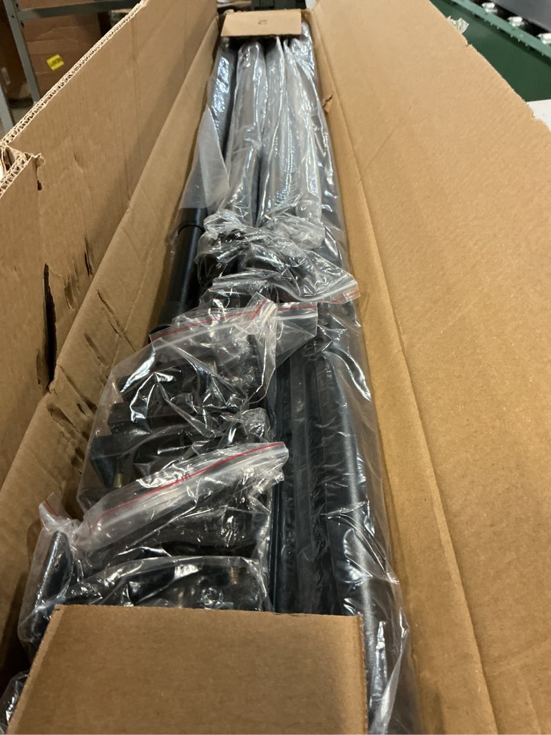 Condition photo showing Good Condition for floor to ceiling clothes rack, heavy-duty telescopic garment rack, 43–122in height & 30–47in width, 220lbs total load capacity, 2-pole, black black 2-pole
