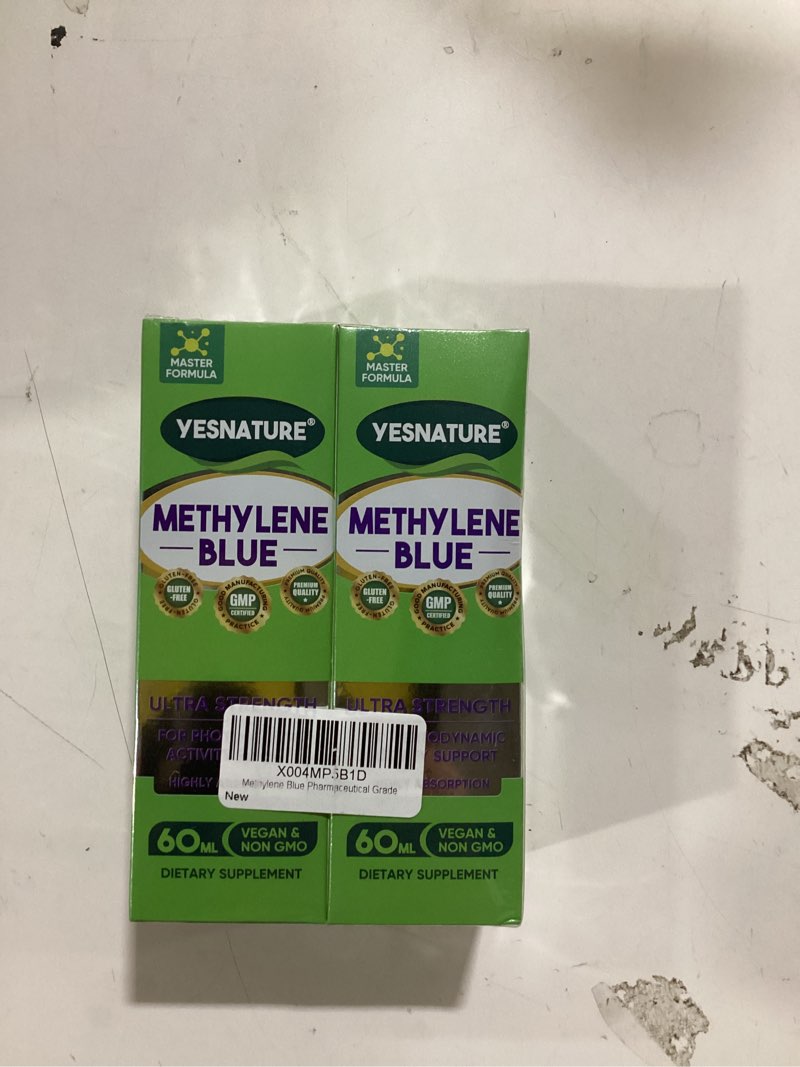 Condition photo showing New/Like New for Methylene Blue Pharmaceutical Grade – 2Pcs USP 1% Solution with Electrolytes | Brain & Cognitive Health Support | No Formaldehyde, Third-Party Tested, 2Fl Oz