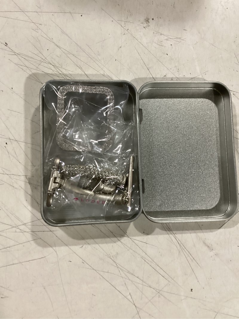 Condition photo showing Good Condition for secbolt bling band and case compatible with apple watch | women dressy metal bracelet with rhinestone bumper for iwatch 38mm 40mm 41mm 42mm 44mm 45mm series se/9/8/7/6/5/4/3/2/1 starlight 38mm (for apple watch series 3/2/1)