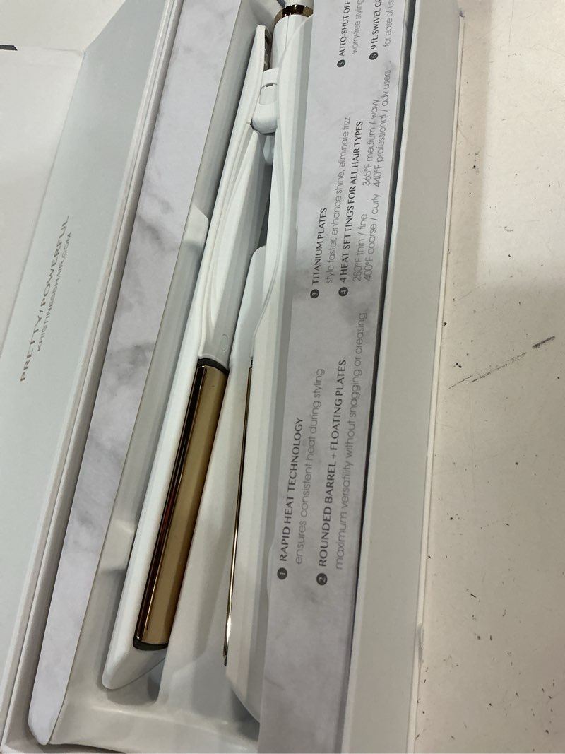 Condition photo showing Good Condition for kristin ess 3-in-one titanium hair straightener and curler 2 in 1 combo + waver for women - 1 1/4" - 440 degrees - professional ionic dual voltage flat iron + travel cap - frizzy, curly + thick hair 1 count (pack of 1)