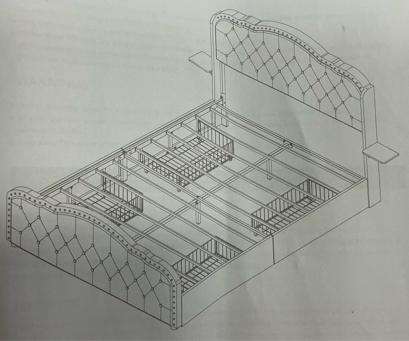 BED FRAME HB0801 white queen