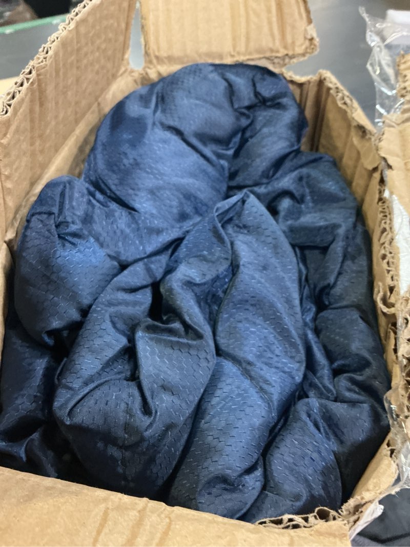 Condition photo showing As Is for kingcamp 45°f kids sleeping bag, lightweight waterproof & compact flannel sleeping bags cold weather & warm youth essentials gear accessories for camping, fits 10-12 children up to 4'7"-5'5" tall 8.6°f ~44.6°f navy left