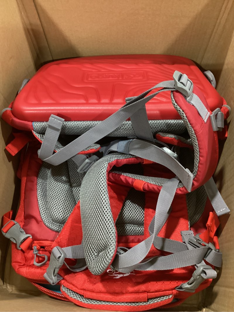 Condition photo showing Good Condition for kurgo g-train dog carrier backpack - comfortable travel bag for pets up to 25 lbs - waterproof bottom - multi-compartment pack - dog hiking gear - rugged adventure backpack - red