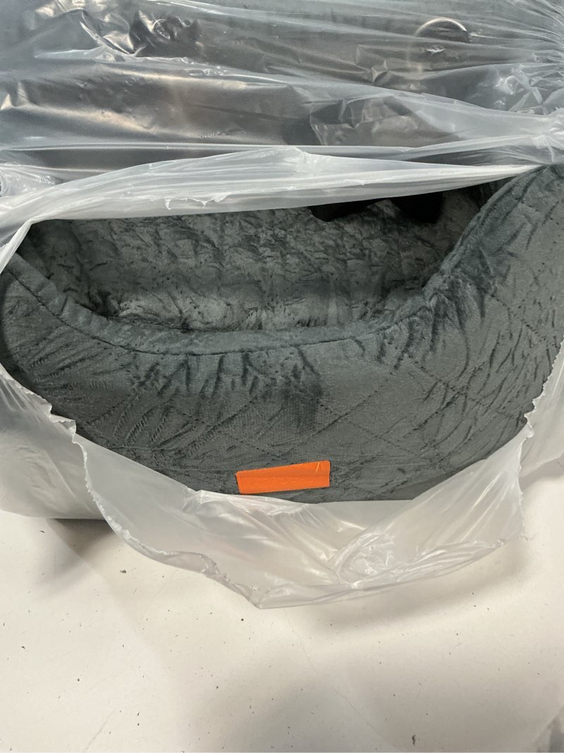 Condition photo showing Good Condition for dog car seat for small dog with washable mat, memory foam booster seat for dogs under 30lb, 6" elevated pet seat with pockets, anti-slip bed for car, perfect for front & back seats with safety leash grey medium
