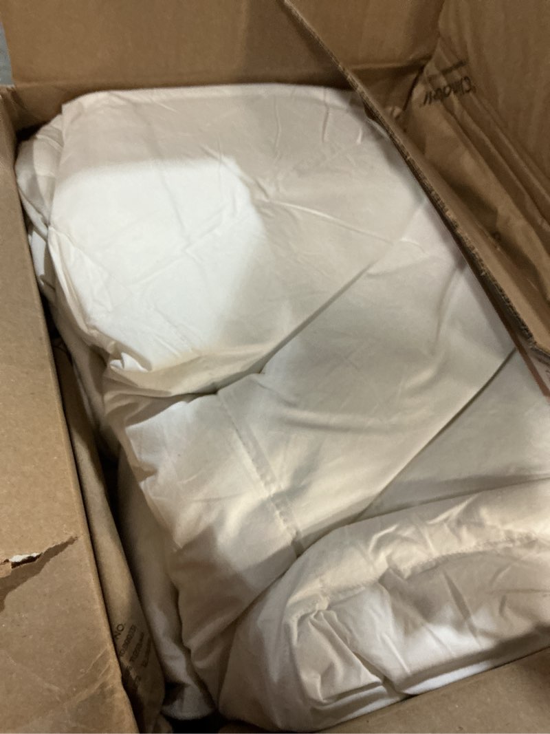 Condition photo showing Good Condition for cosybay twin size feather down fiber comforter - ultra soft 100% cotton duvet insert, all season hotel luxury bedding with corner tabs, 68"x90" white twin white/all season