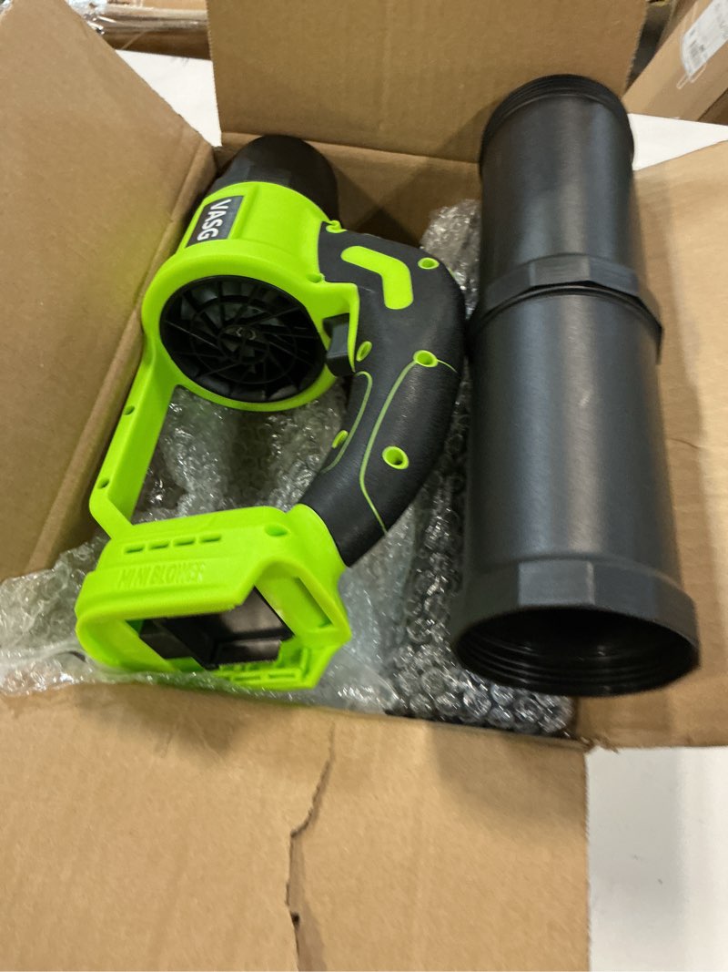 Condition photo showing Good Condition for VASG Leaf Blower Cordless, 3 x 21V Batteries & Fast Charger Set, Variable Speed Mode, Lightweight Handheld Electric Leaf Blower for Lawn Care, Yard, Garden, Patio & Outdoor Cleanup Green