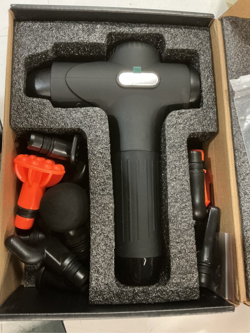 Condition photo showing Good Condition for toloco massage gun deep tissue, percussion massage gun with 10 replacement heads, super quiet portable electric massager for athletes, relax, black