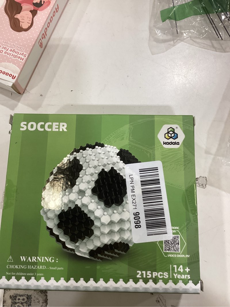Condition photo showing As Is for Fun Soccer Building Set 215PCS, Extremely Challenging STEM Building Blocks Decor for Adults Kids, Micro 3D Educational Toys for Boys Girls Ages 14 and Above