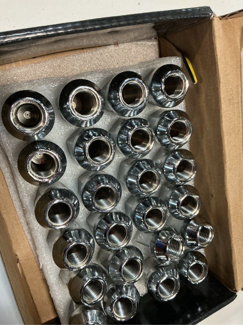 Condition photo showing Good Condition for mikkuppa 24pcs m14x1.5 lug nuts - replacement for chevy silverado suburban tahoe, gmc sierra 1500 yukon, buick cadillac dodge chrysler, oem factory wheel, chrome closed end one-piece tire nut m14x1.5 - chevy gmc dodge 24pcs silver