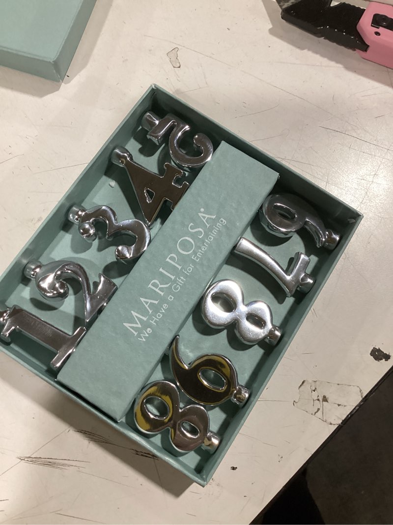 Condition photo showing As Is for Mariposa Number Candle Holder Set | Silver | Brillante | Gifts | Candleholders | Recycled Sandcast Aluminum | Handmade in Mexico