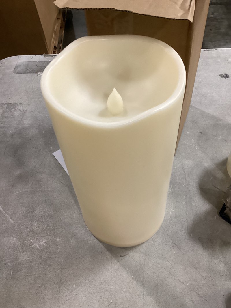Condition photo showing Good Condition for homemory 6" x 12" extra large outdoor waterproof candle with auto 6-hour timer, ivory plastic made, long last for half a year extra large, 6"x12"