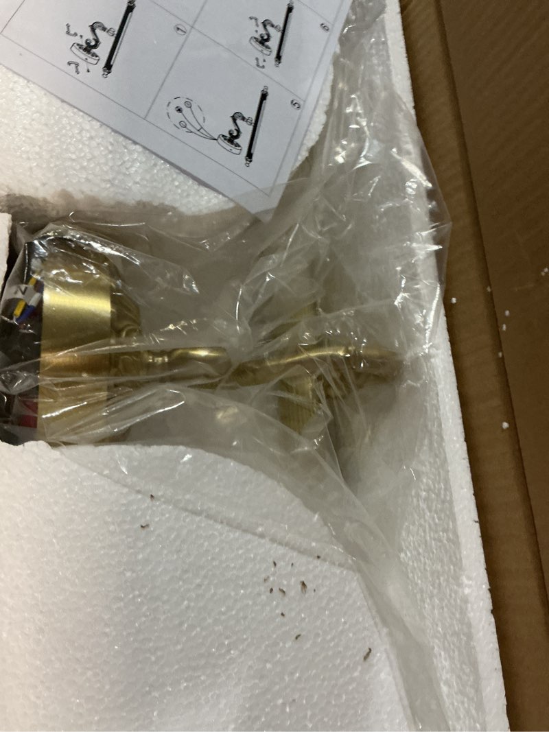 Condition photo showing Good Condition for aiwen led vanity light fixture 9w 22.04 inch bath vanity lights with pc lamp shade retro artwork picture lighs wall sconces for dressing bathroom lighting 3 color temperature brass gold(3 color temperature) 9w/22.04inch