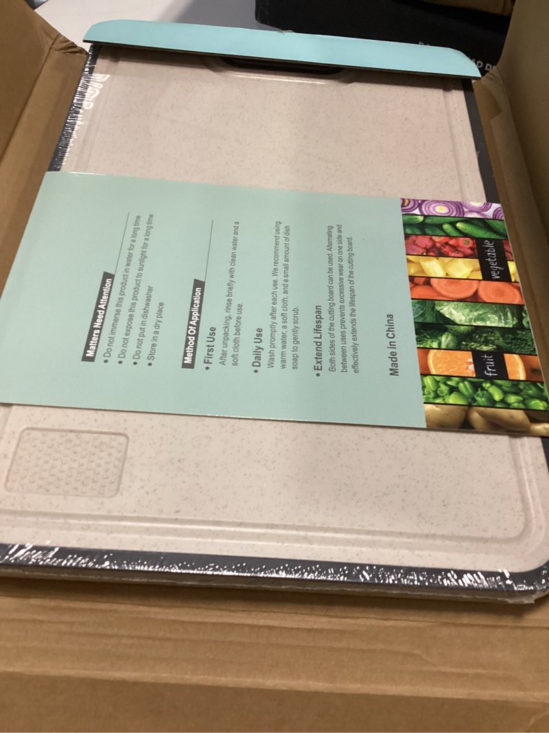 Condition photo showing New/Like New for Titanium Cutting Board Double Sided Food Grade, Pure Titanium/PP for Kitchen, Cutting Board Easy to Clean[15.5”*10.5”+12”*8.5”] Silver Set of 2 (15.5" x 10.5", 12" x 8.5")