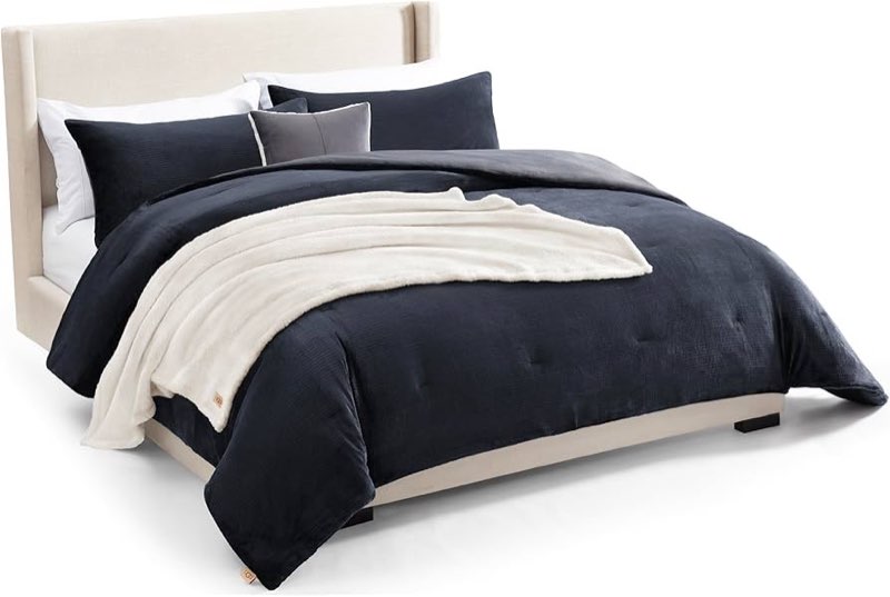 UGG Full/Queen Comforter Set 5 Piece Bed in a Bag with Throw Blanket, Decorative Pillow, Shams, Reve