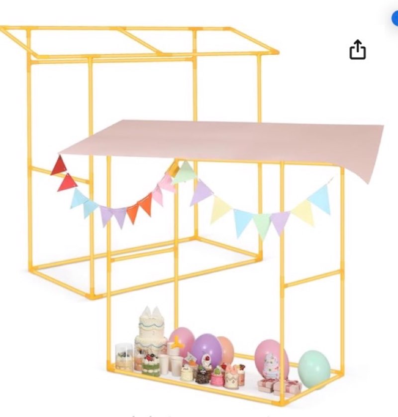 amyhill tabletop tent base set for hawaiian banquet ice cream table cabin graduation day party summer event snack theme carnival scene decoration(yellow) (base only)