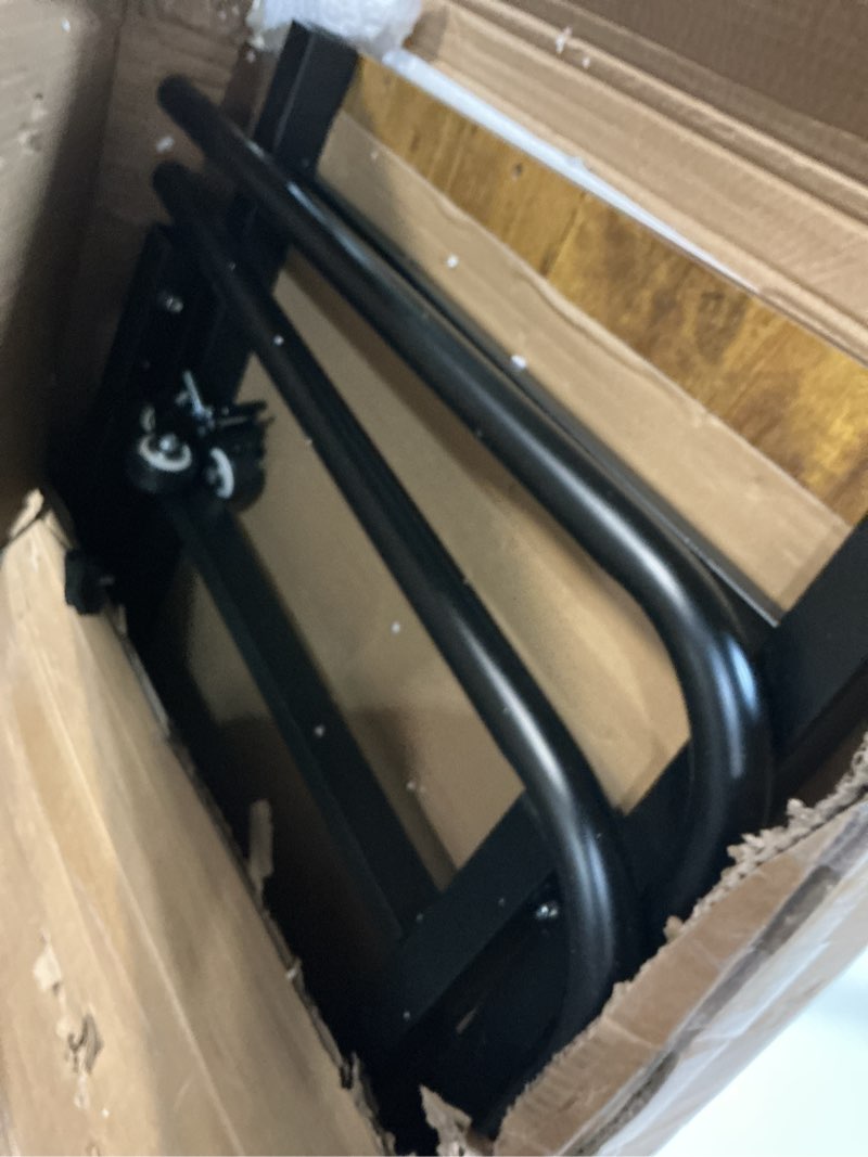 Condition photo showing As Is for TigerDad Overbed Table with Wheels, Modern Style, Brown, 55.1-82.7x25.6x18.1 inches, 350lbs Weight Capacity