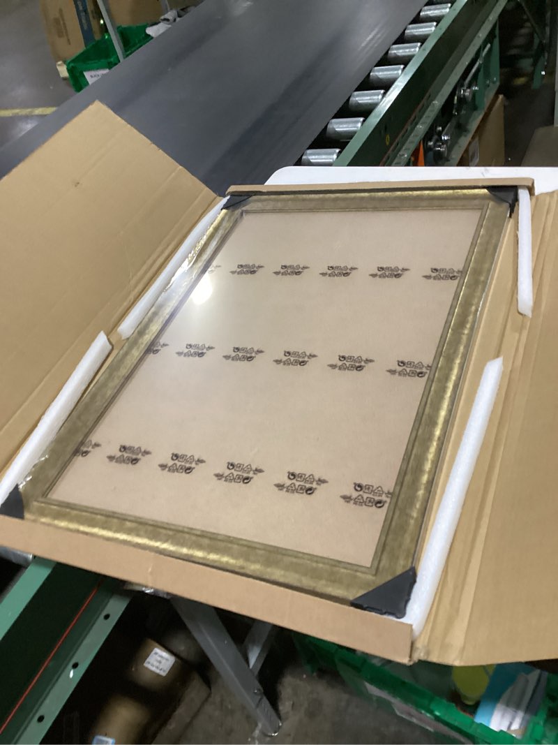 Condition photo showing New/Like New for craig frames 314br 18 x 24 inch ornate bronze picture frame matted to display a 12 x 18 inch photo