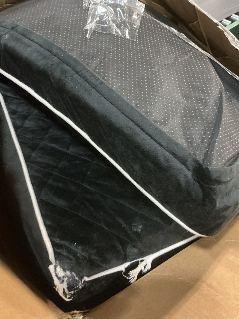 Condition photo showing As Is for wnpethome orthopedic big dog beds large sized dog, waterproof extra large dogs bed with removable washable cover, multi-needle quilting dogs crate bed black 55"l x 42"w x 4"th