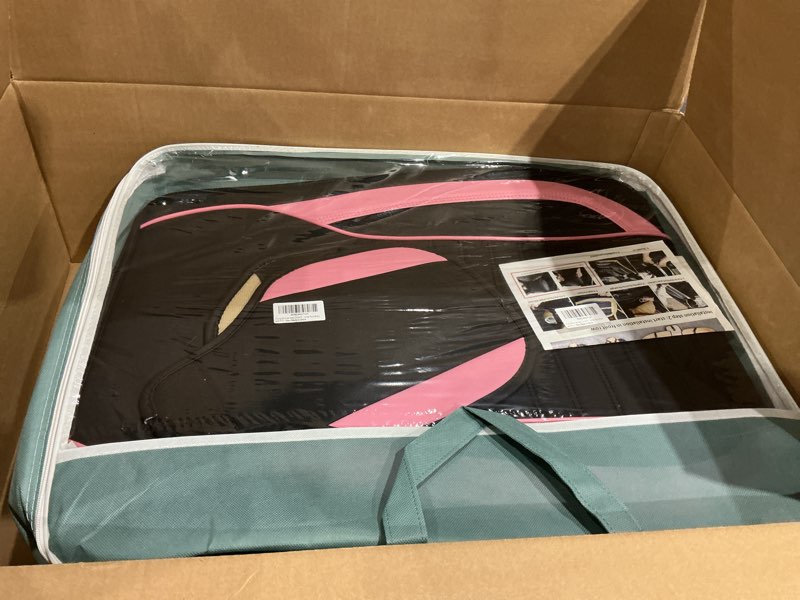 Condition photo showing Good Condition for flying bird car seat cover pu leather front and rear seat protection fit car suv 5 seat full set universal suit (black and pink)