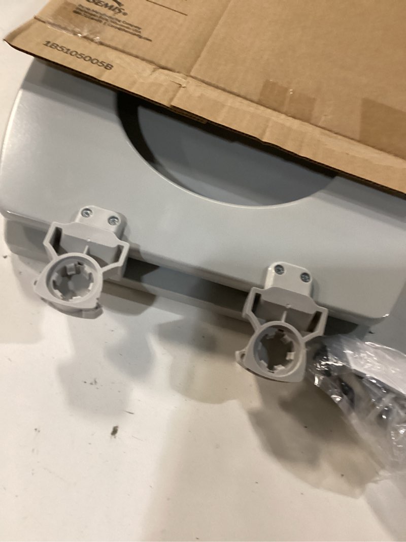 Condition photo showing Good Condition for bemis 1500ec durable wood toilet seat with easy clean hinges, made in usa, elongated, ice grey elongated 1-pack elongated