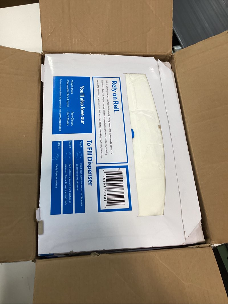Condition photo showing New/Like New for Reli. Toilet Seat Covers (2000 Pcs, 8 Packs of 250) | Disposable Toilet Seat Cover - Flushable - 14x16" (Half-Fold) | Paper Liners for Restroom, Bathroom, Travel, Camping, Kids Potty Training