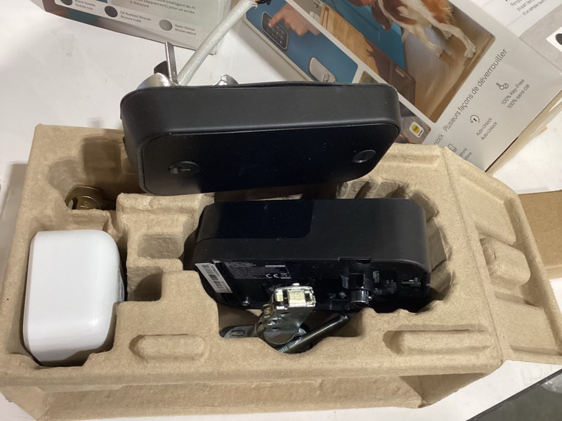 Condition photo showing As Is for yale assure lock 2 touch deadbolt, black suede keyed smart entry door lock with wi-fi connected touchscreen keypad and fingerprint scanner for vacation rental hosts, yrd420-f-cb1-bsp black suede wi-fi (extended battery life) keyed