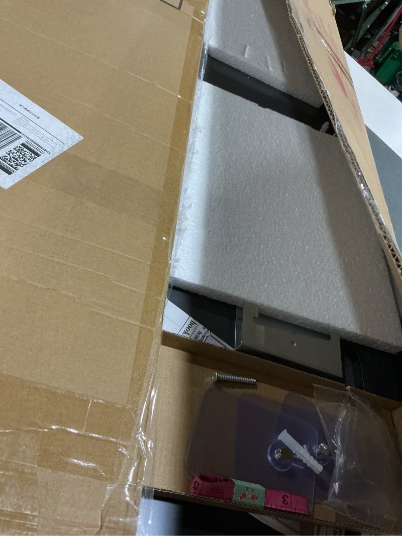 Condition photo showing As Is for scwf-gz 57x20 door hanging full length mirror, floor (height 5.7ft just body in 1.3ft) or wall mounted metal frame rectangle dressing mirrors for bedroom bathroom living room 57 inch black black 57"l x 20"w